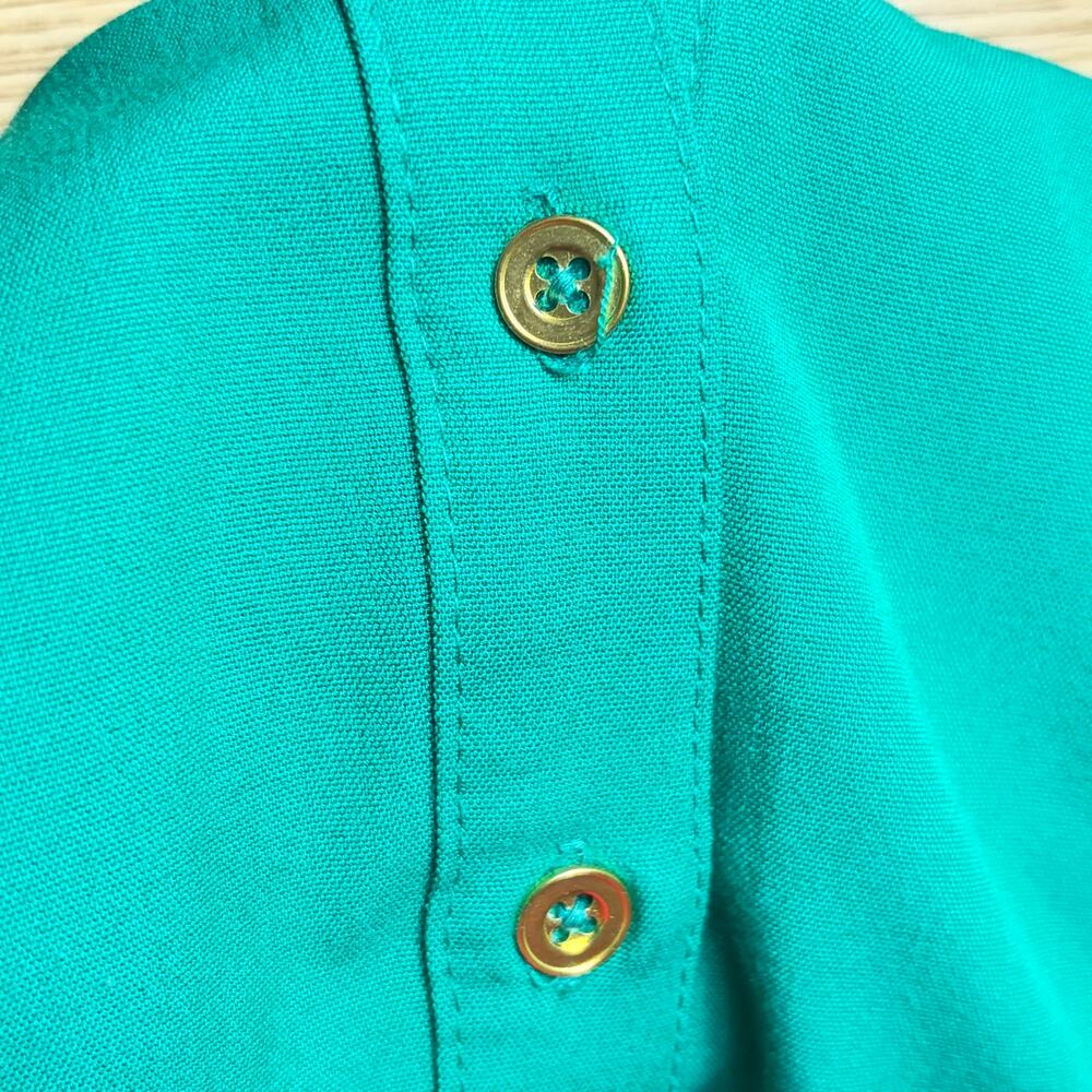 Emerald Green Midi Shirt Dress | Old Money Preppy Country Club Quiet Luxury - Picture 6 of 9